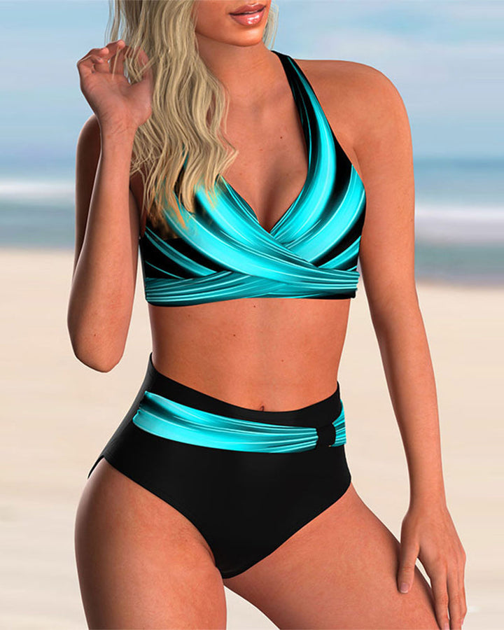 Victoria | Ensemble de bikini avec détail croisé et imprimé - Dernier jour 80% de réduction !