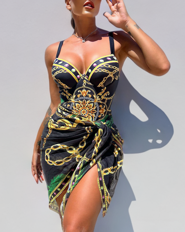 Marie | Maillot de bain push-up une pièce avec jupe de plage - Dernier jour 80% de réduction !