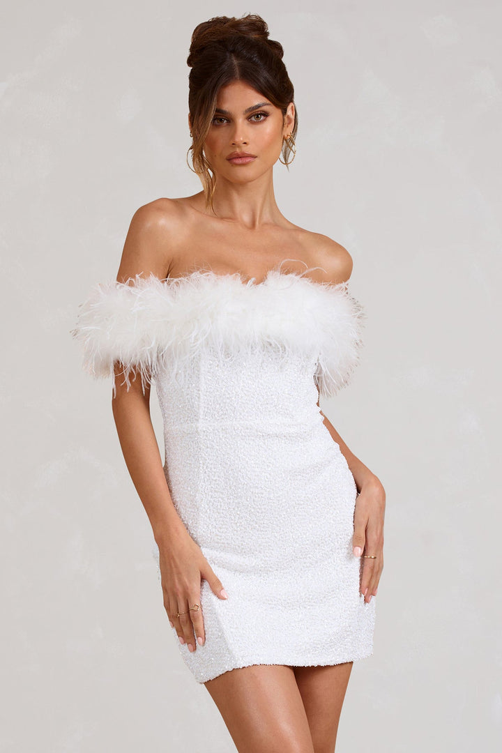 Toulouse™ | Robe à pailettes avec plumes