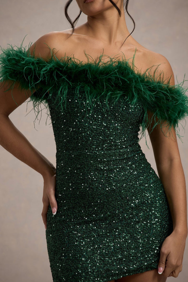 Toulouse™ | Robe à pailettes avec plumes