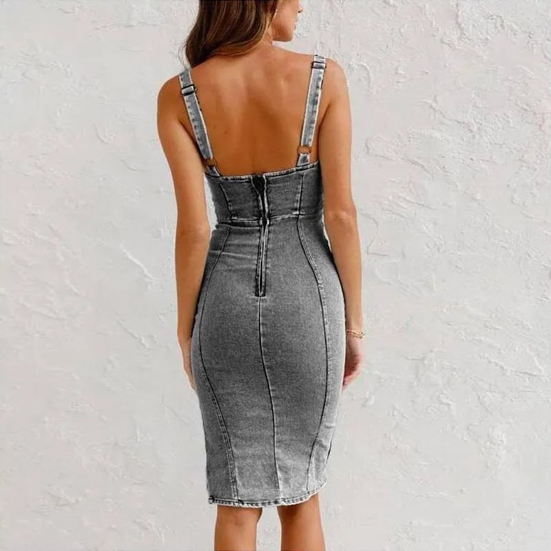 Toulouse™ | Robe Camisole Moulante en Denim