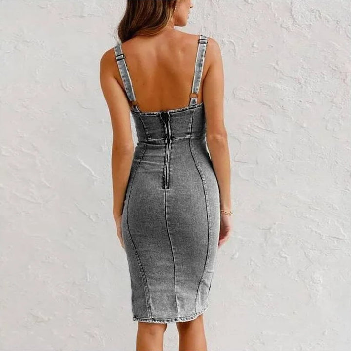 Toulouse™ | Robe Camisole Moulante en Denim