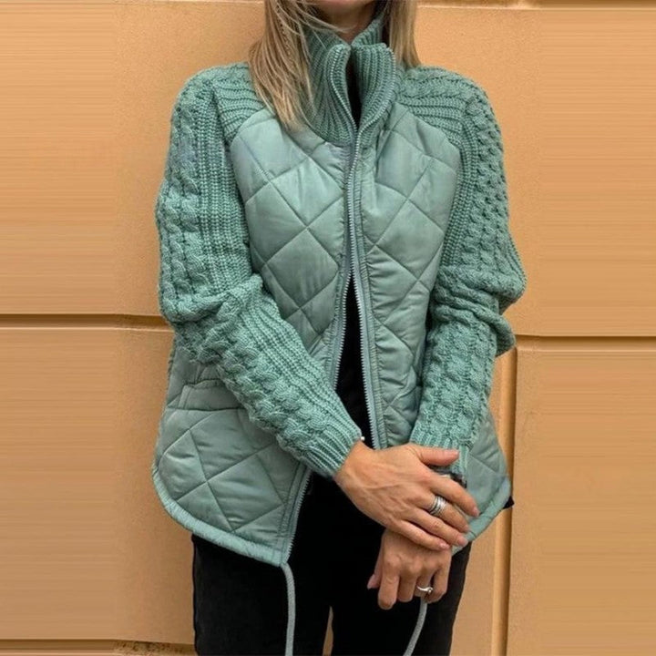 ⏳Offre à durée limitée : 50 % de réduction💥Veste matelassée patchwork tricotée pour femme