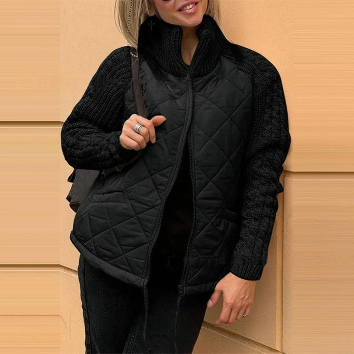 ⏳Offre à durée limitée : 50 % de réduction💥Veste matelassée patchwork tricotée pour femme