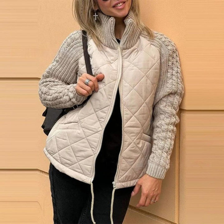 ⏳Offre à durée limitée : 50 % de réduction💥Veste matelassée patchwork tricotée pour femme